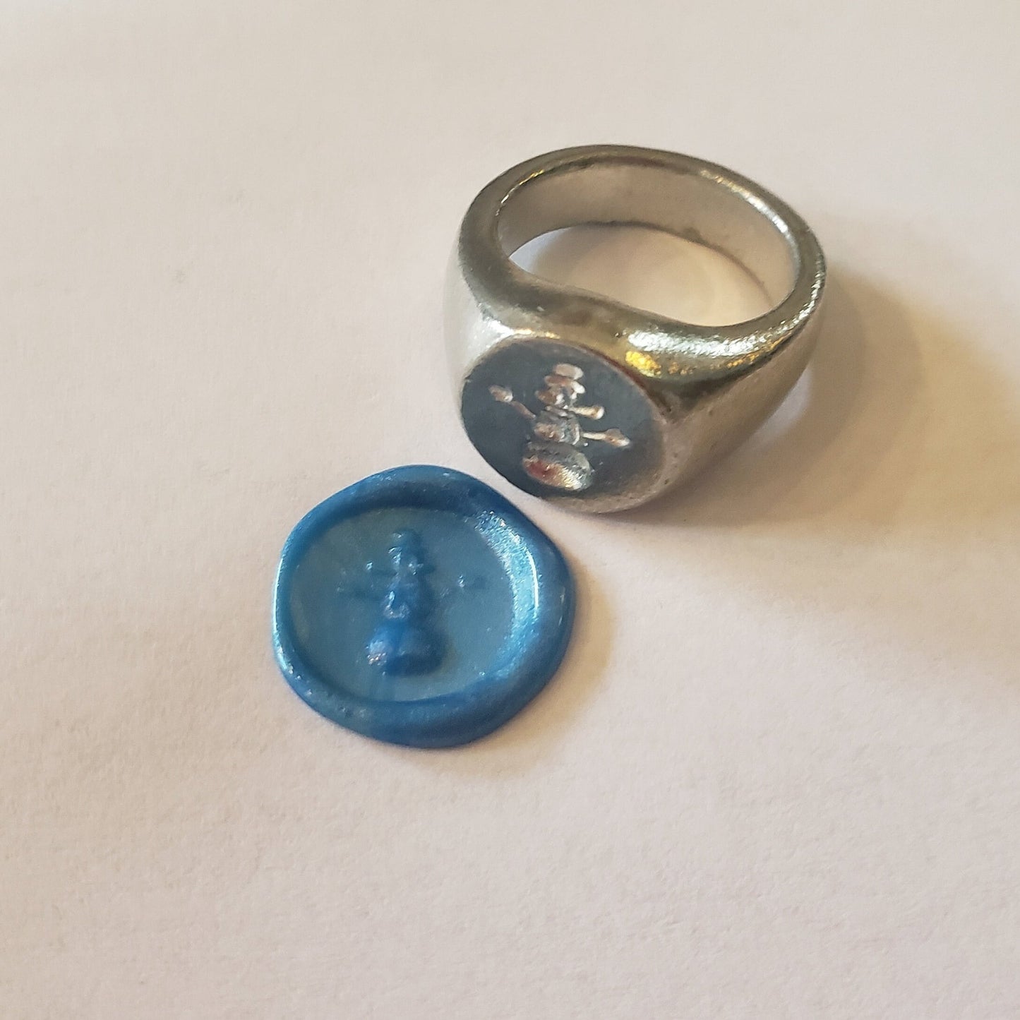 Snowman wax seal signet ring