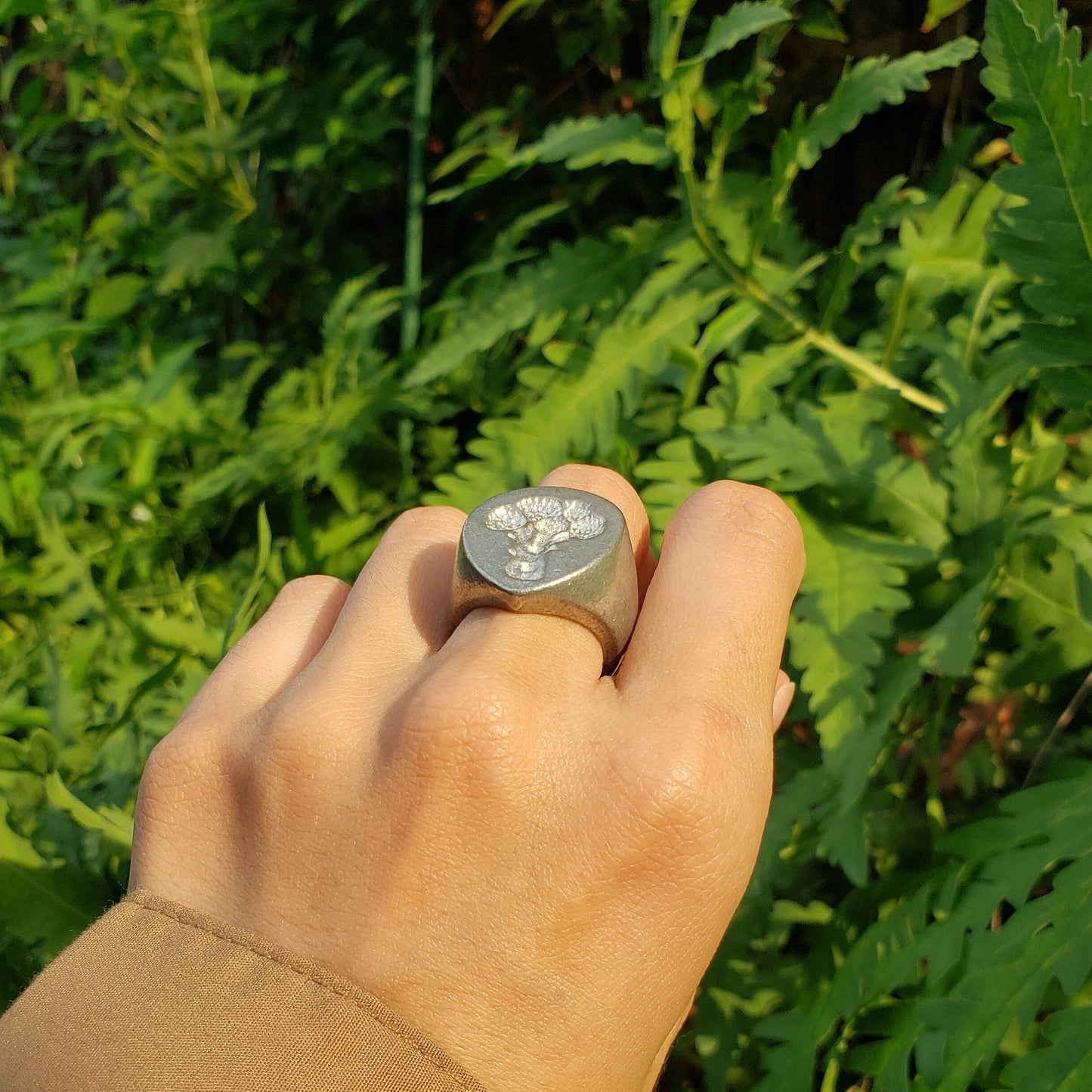 Broccoli wax seal signet ring