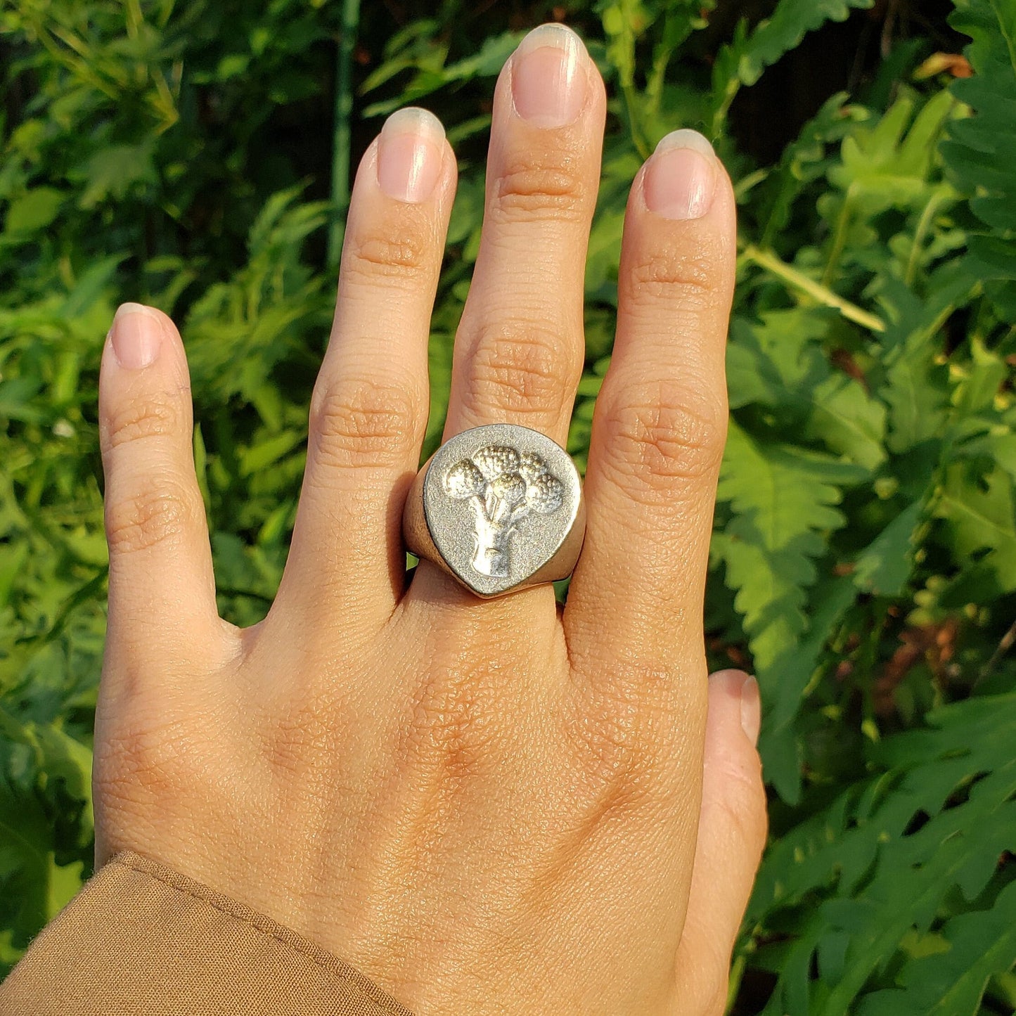 Broccoli wax seal signet ring