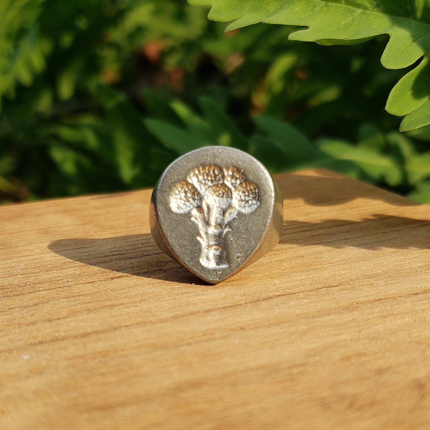 Broccoli wax seal signet ring