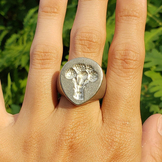 Broccoli wax seal signet ring