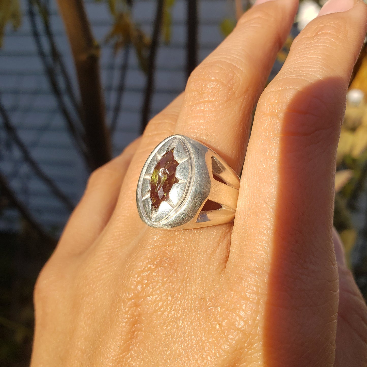 CrYAG pepperboard silver ring