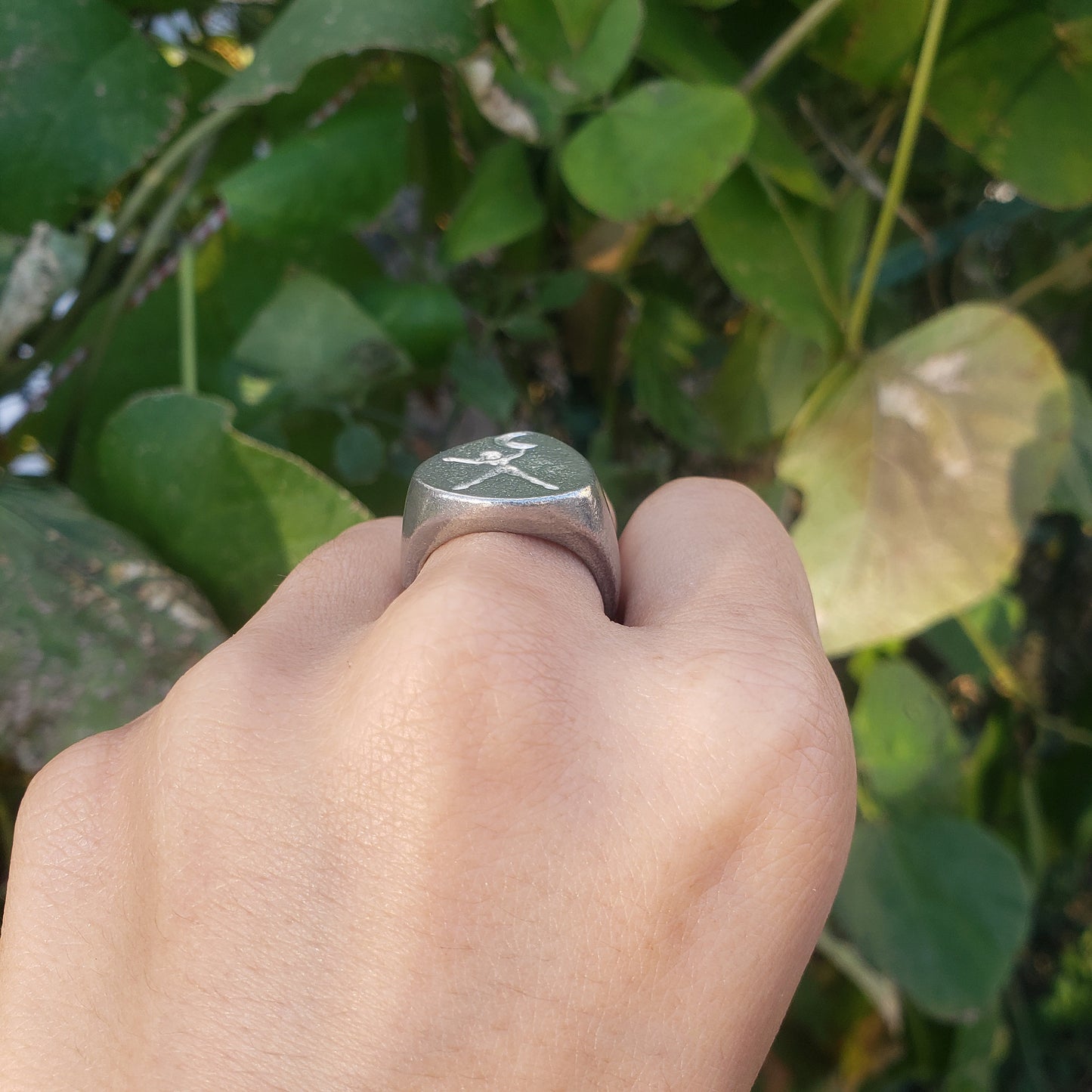 Hanging on the moon wax seal signet ring