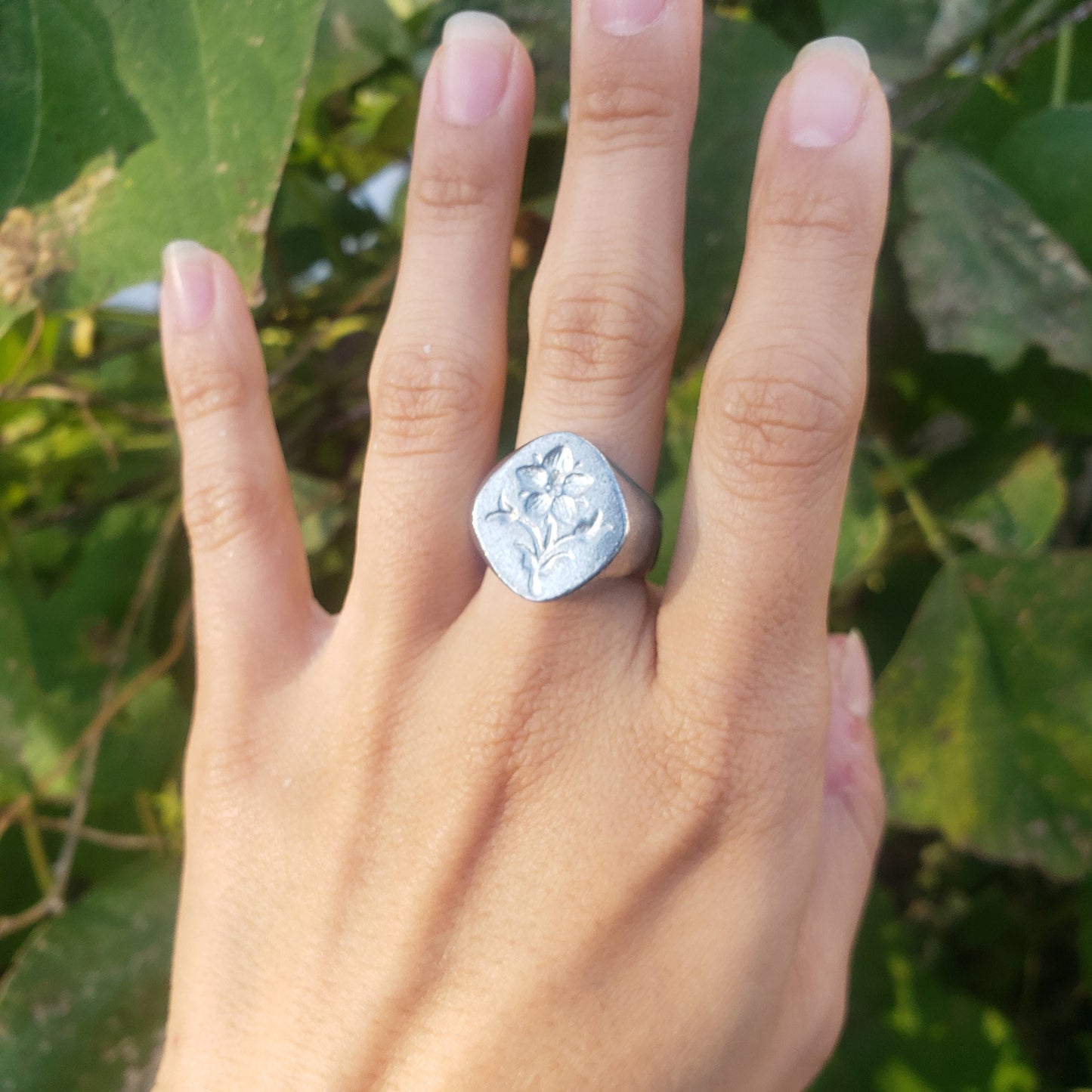 Pimpernel wax seal signet ring