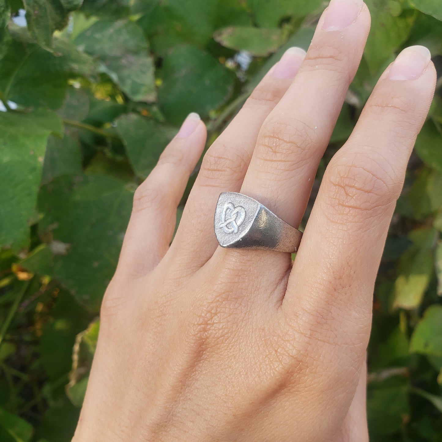 Pretzel wax seal signet ring