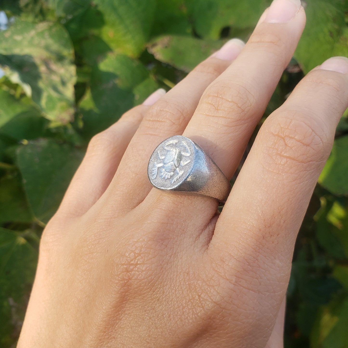 Scarab wax seal signet ring