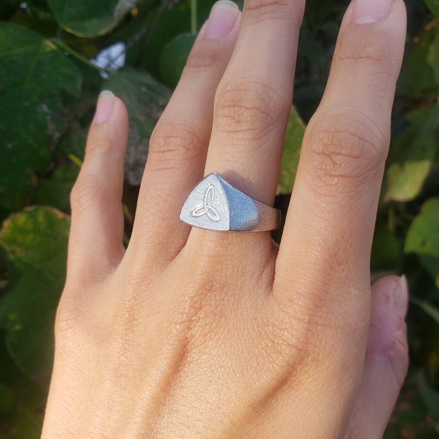 Triquetra wax seal signet ring