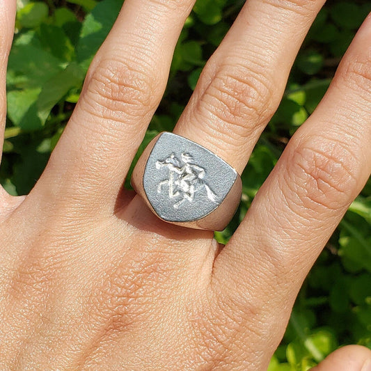 Pony express wax seal signet ring