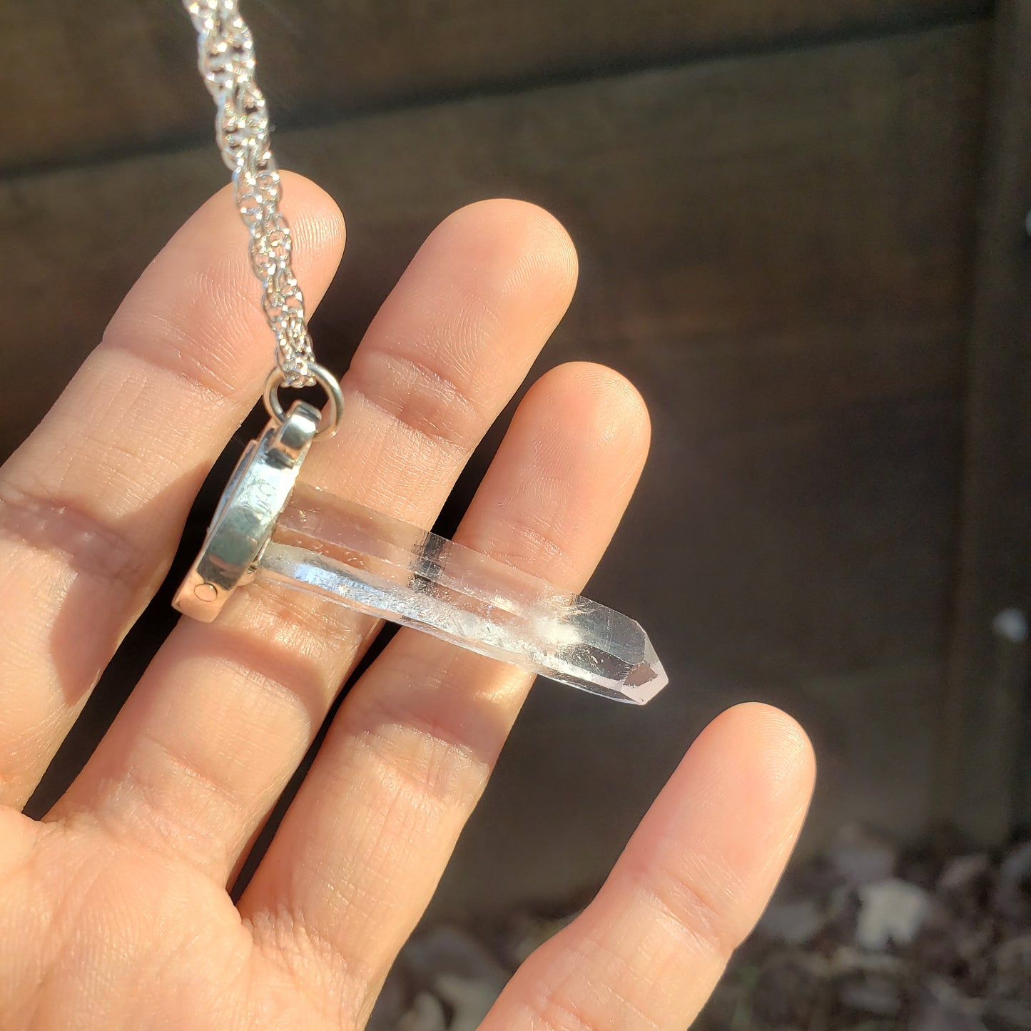 Sator Square Quartz crystal tower pendant