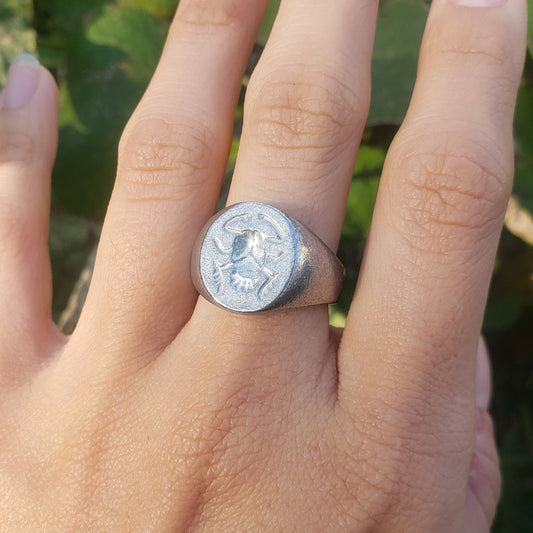 Scarab wax seal signet ring