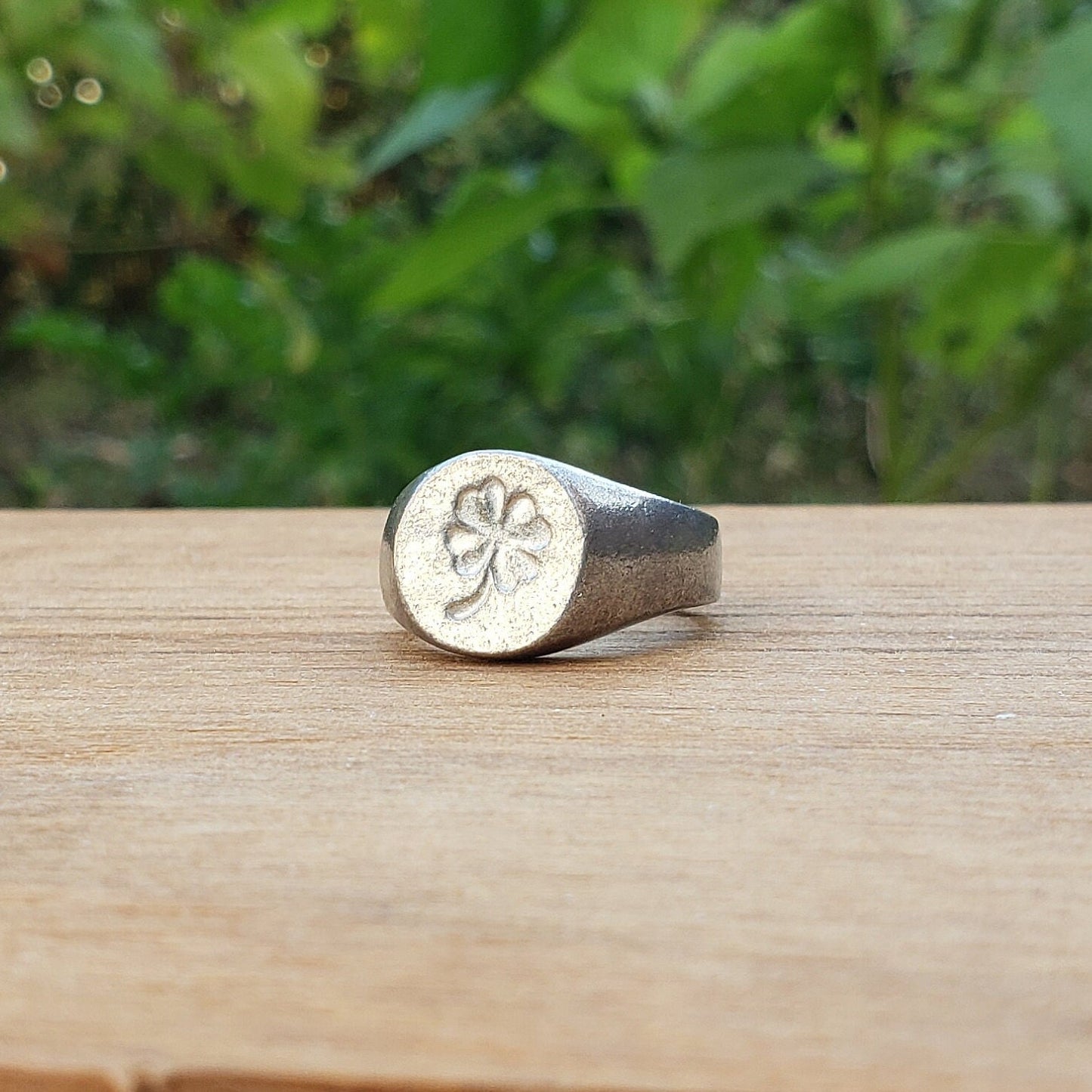 Clover wax seal signet ring