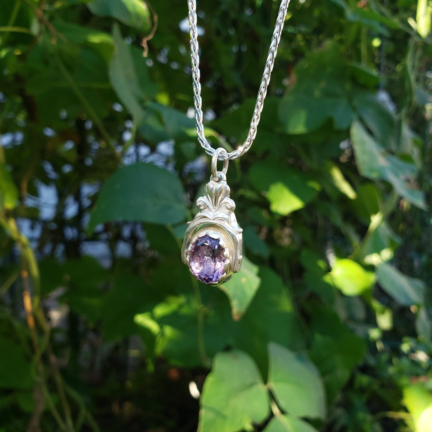 Flower fairy amethyst seal pendant