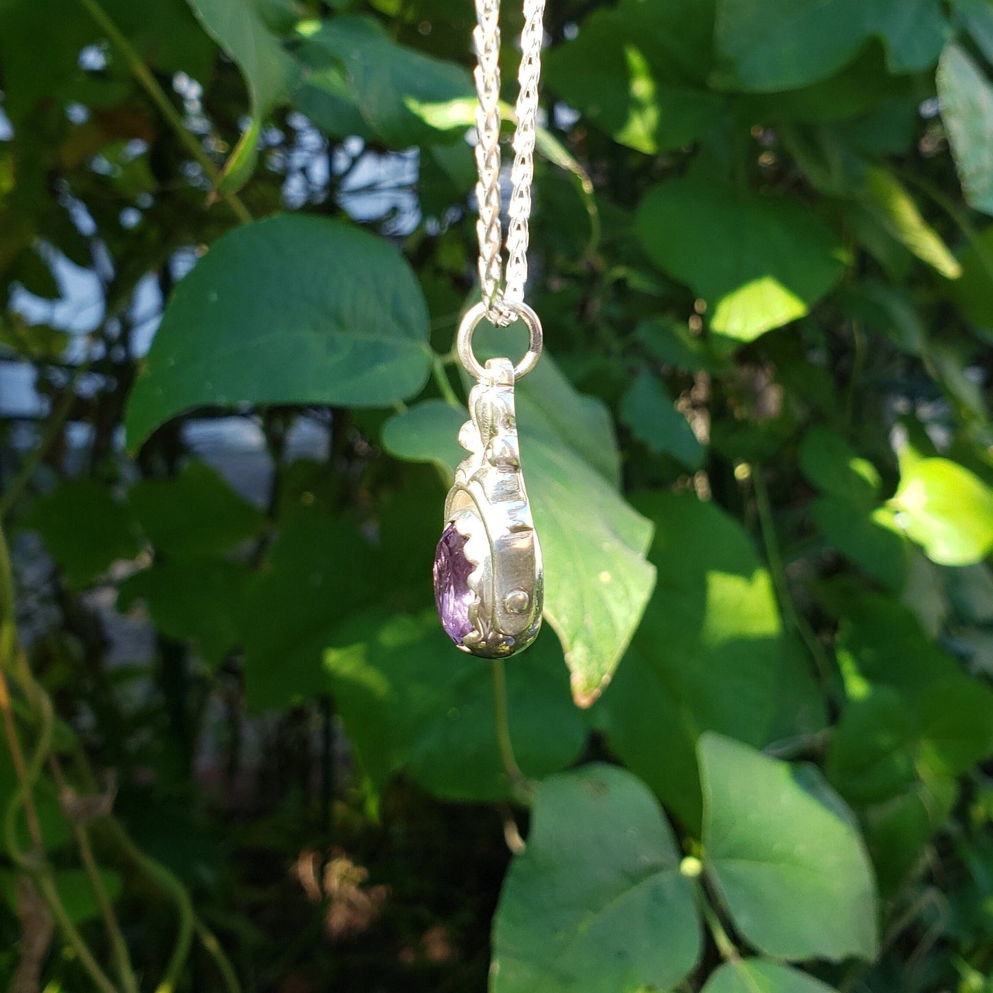 Flower fairy amethyst seal pendant