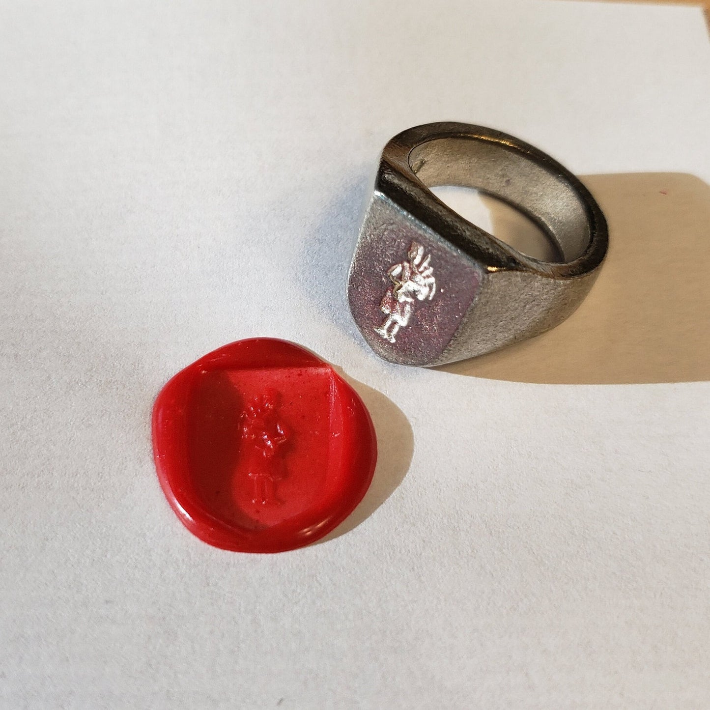 Bagpiper wax seal signet ring