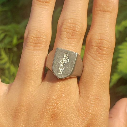 Bagpiper wax seal signet ring