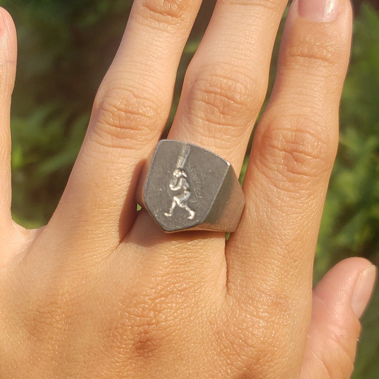 Caber toss lift wax seal signet ring