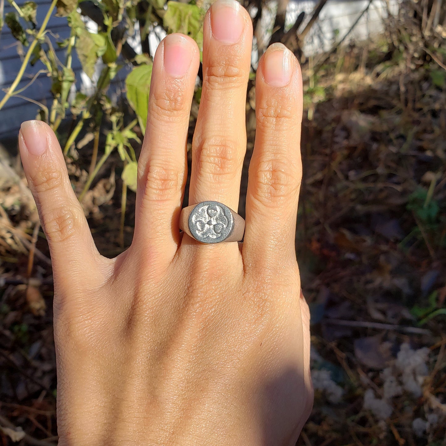 Biohazard wax seal signet ring