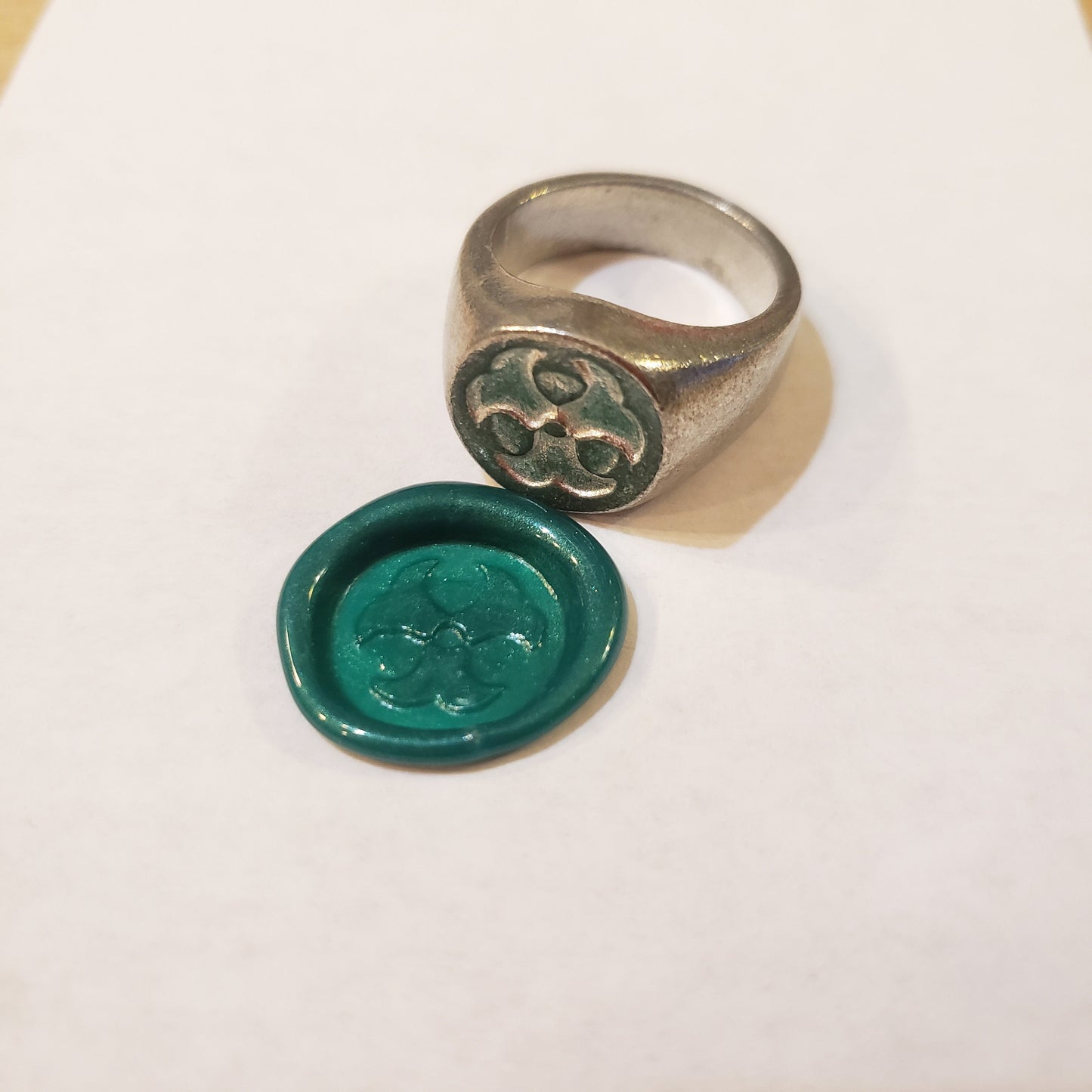 Biohazard wax seal signet ring