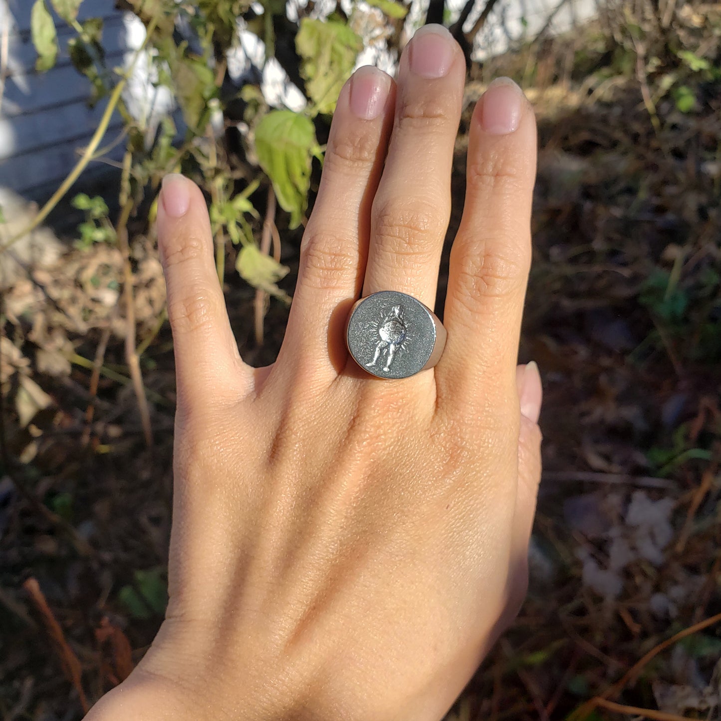 Embracing the sun wax seal signet ring