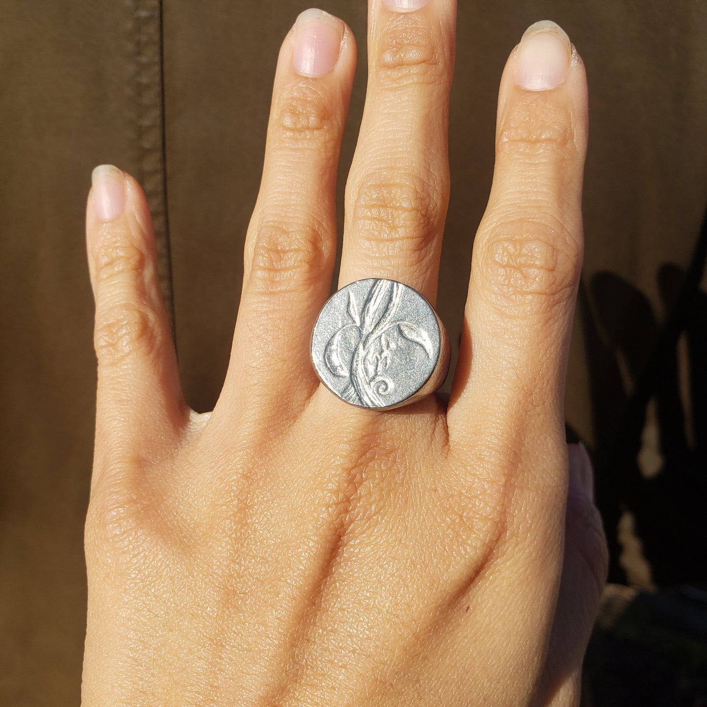 Jack and the beanstalk wax seal signet ring