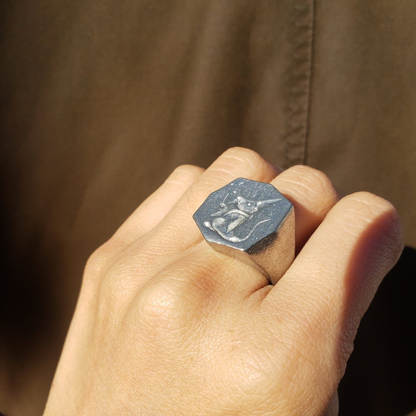 Magic mouse wax seal signet ring