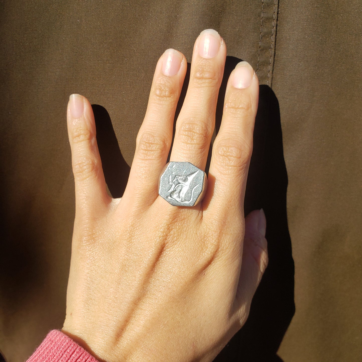 Magic mouse wax seal signet ring