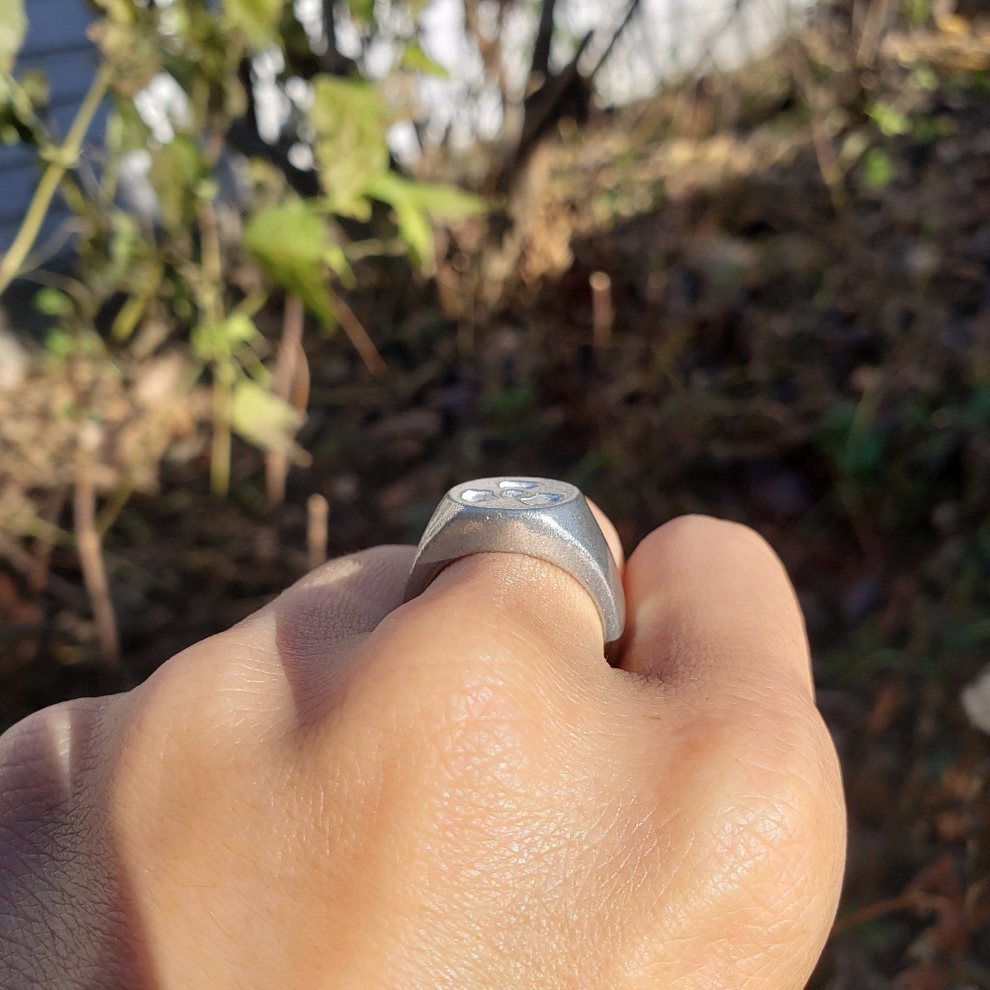 Nuclear warning wax seal signet ring