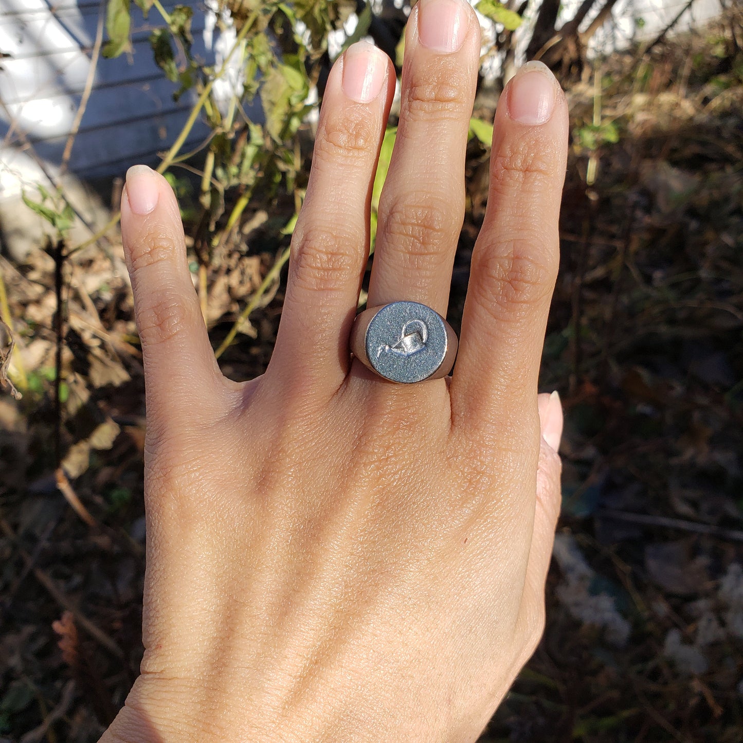 Watering can wax seal signet ring