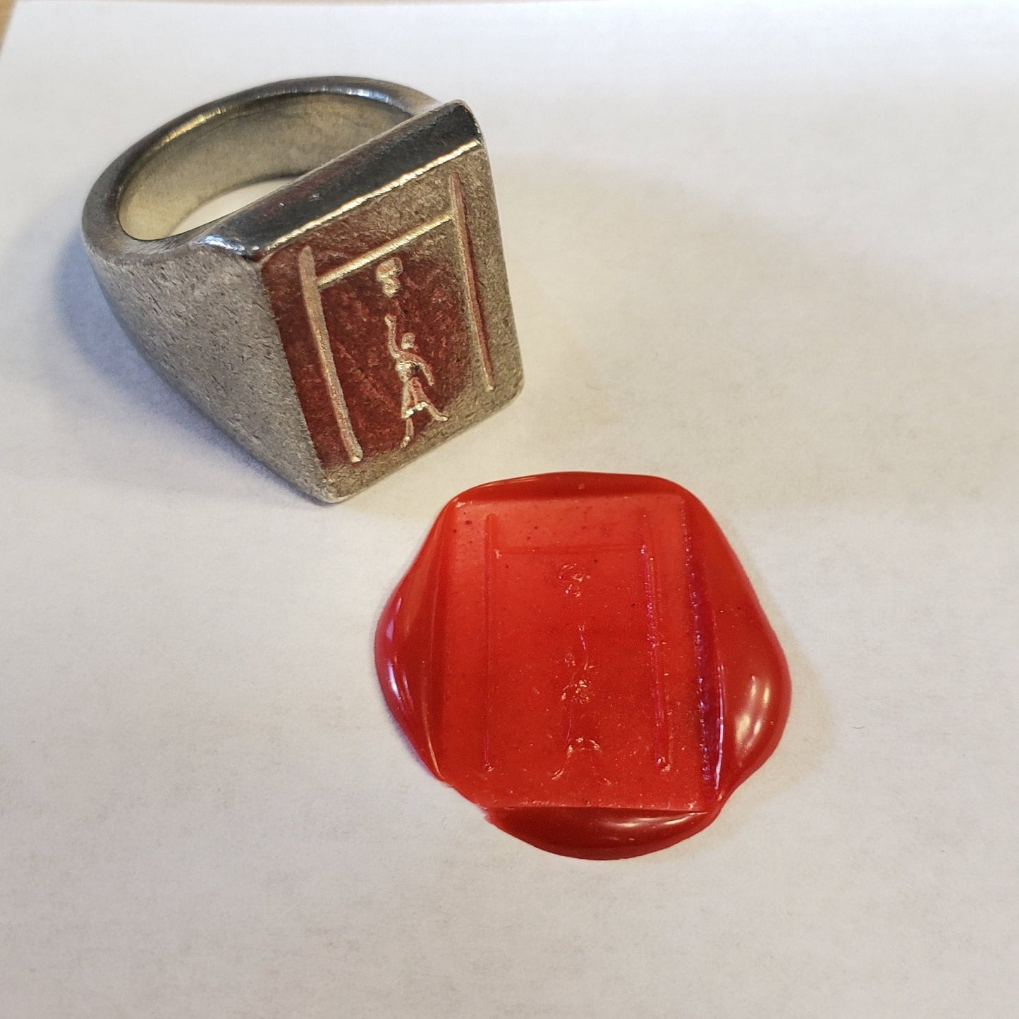 Weight over bar wax seal signet ring