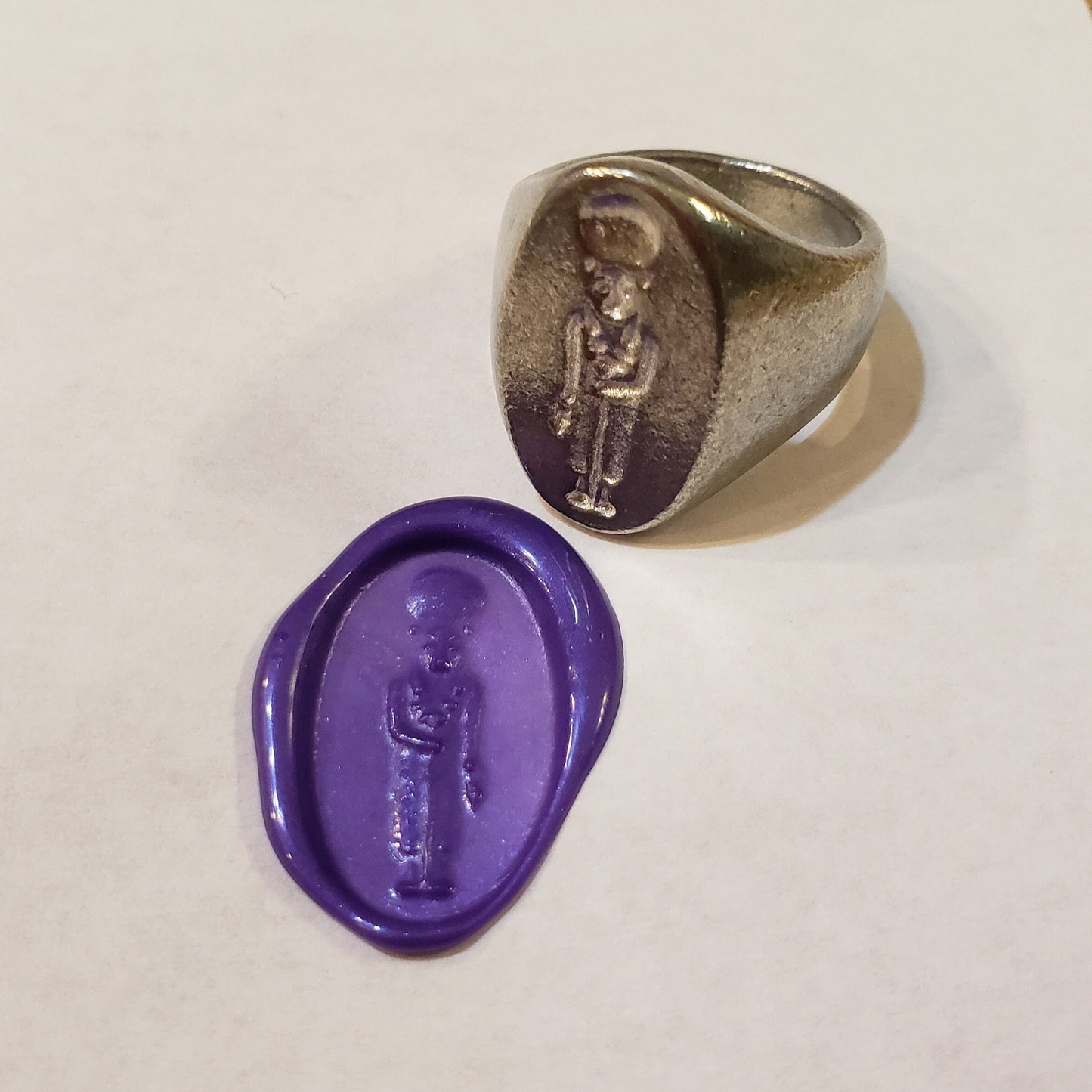 Sekhmet wax seal signet ring