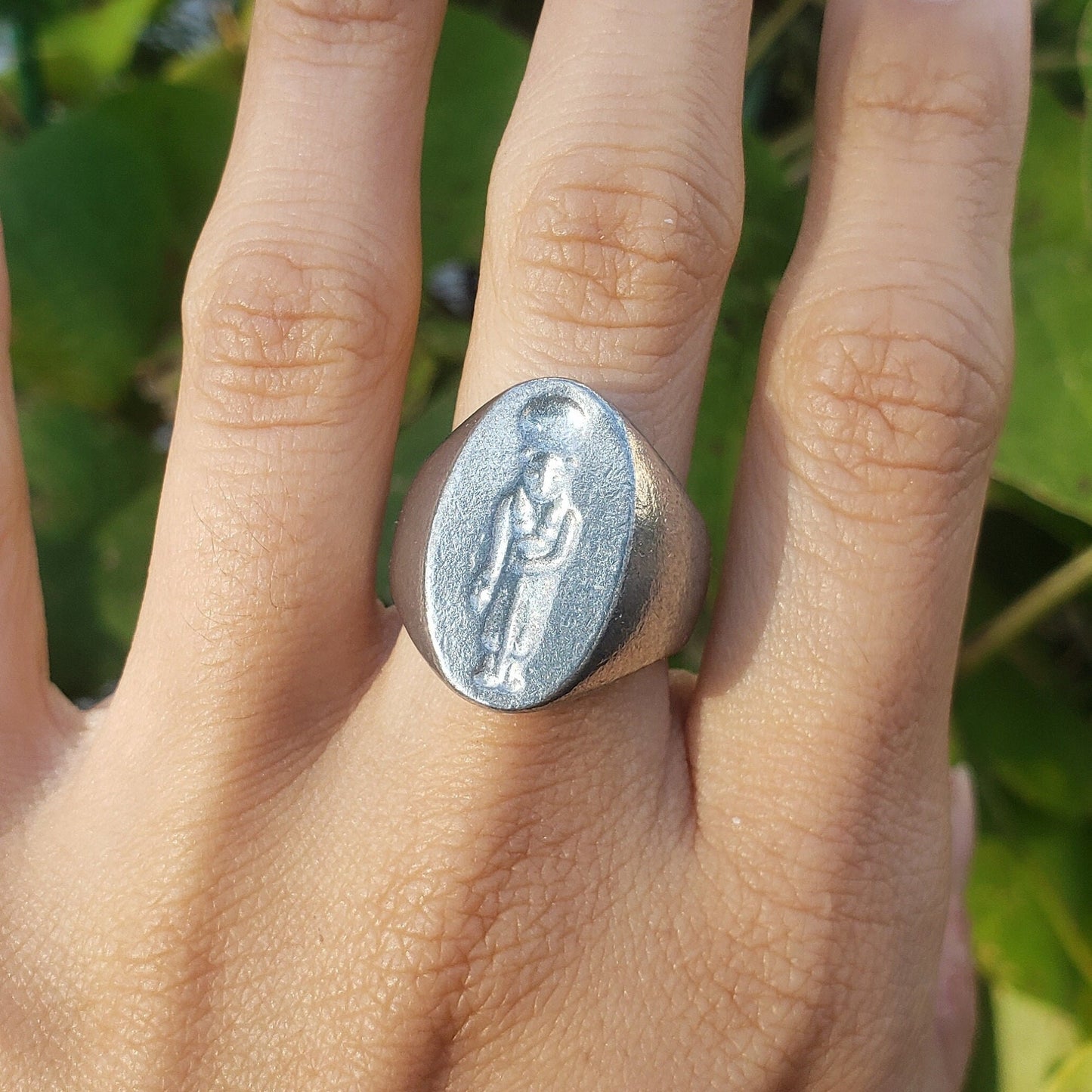 Sekhmet wax seal signet ring