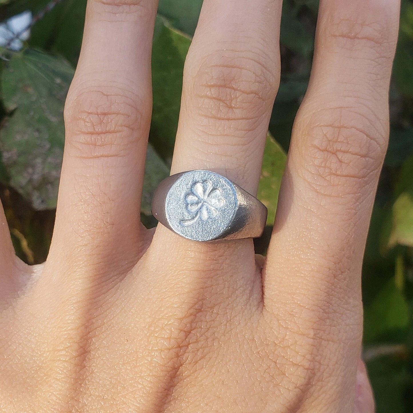 Clover wax seal signet ring