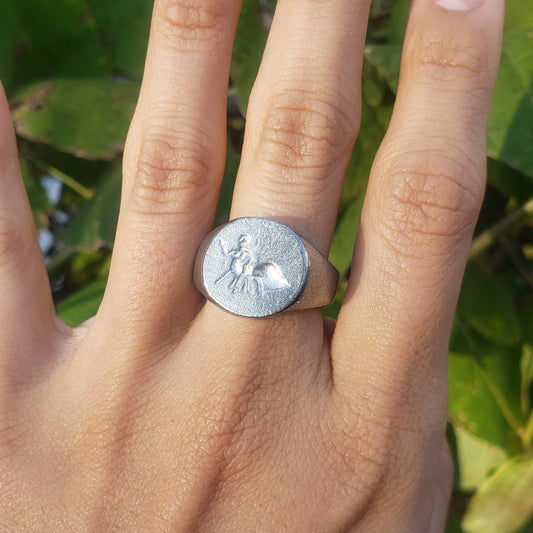 Arachne wax seal signet ring