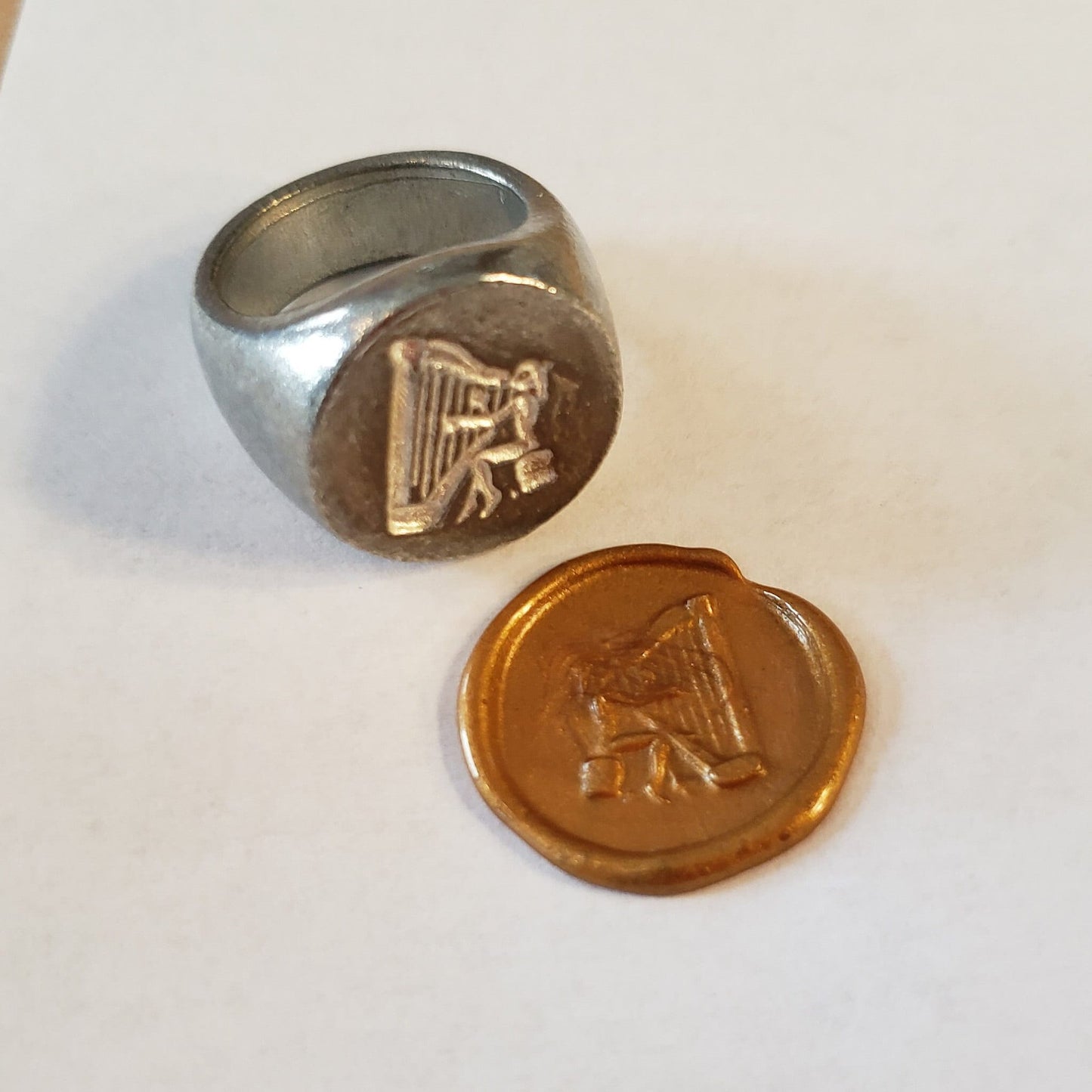 Harp wax seal signet ring