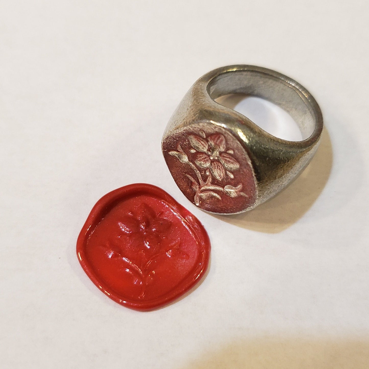 Pimpernel wax seal signet ring