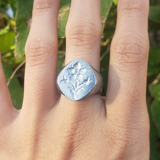 Pimpernel wax seal signet ring