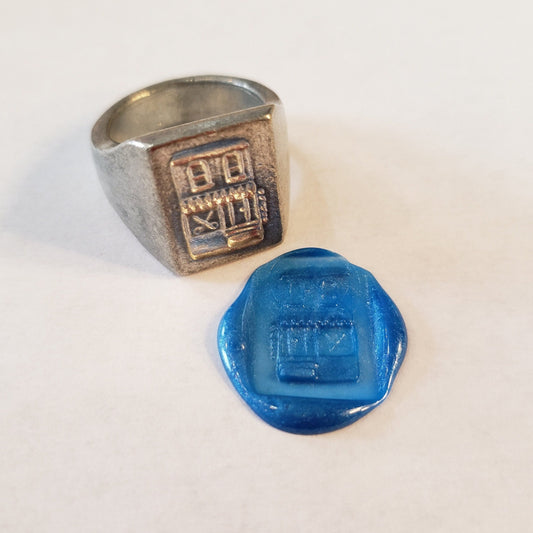 Barbershop wax seal signet ring