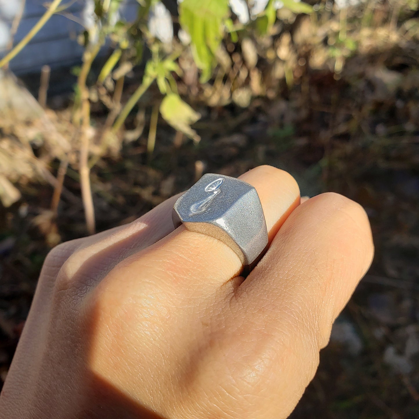 Halo wax seal signet ring