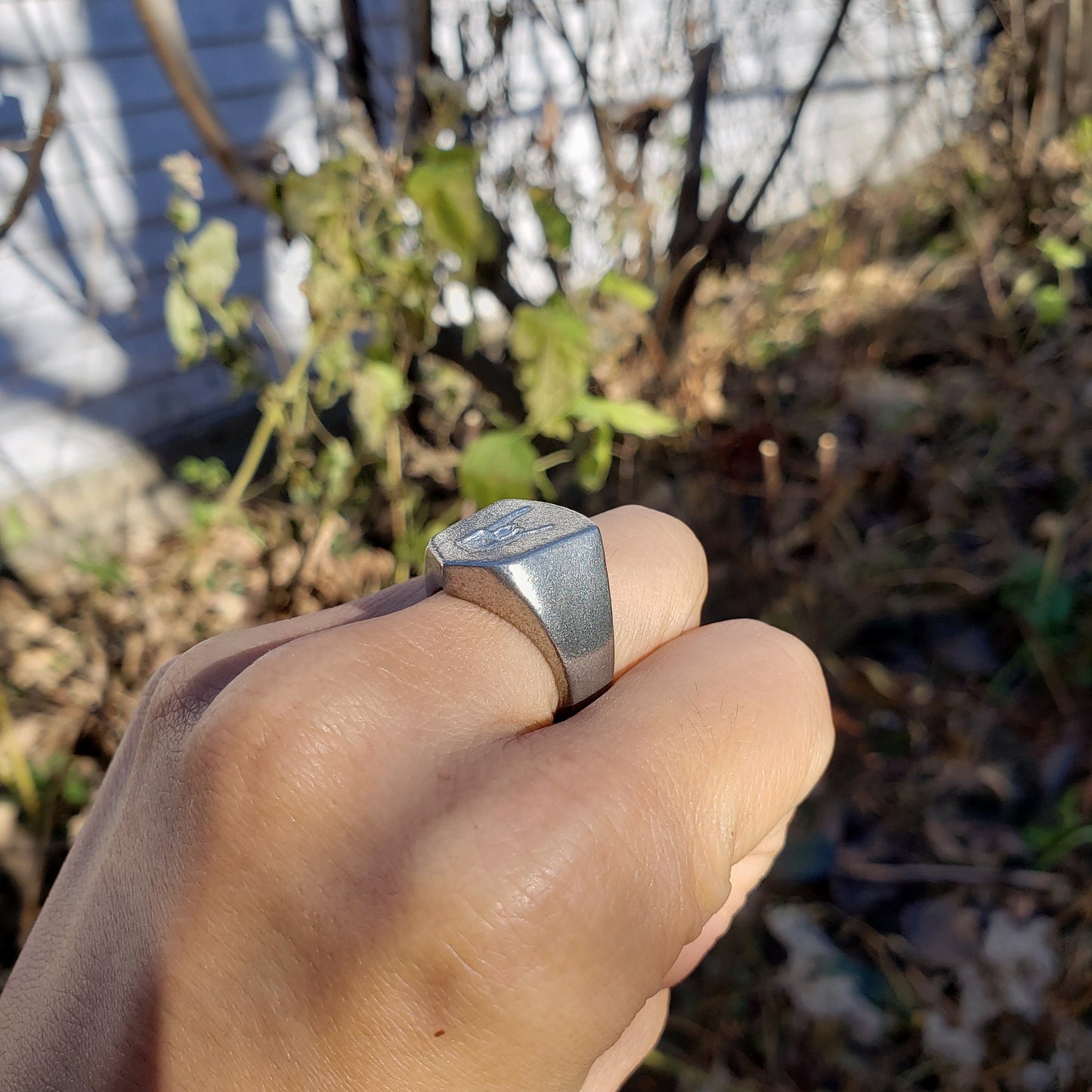 Hand horn wax seal signet ring