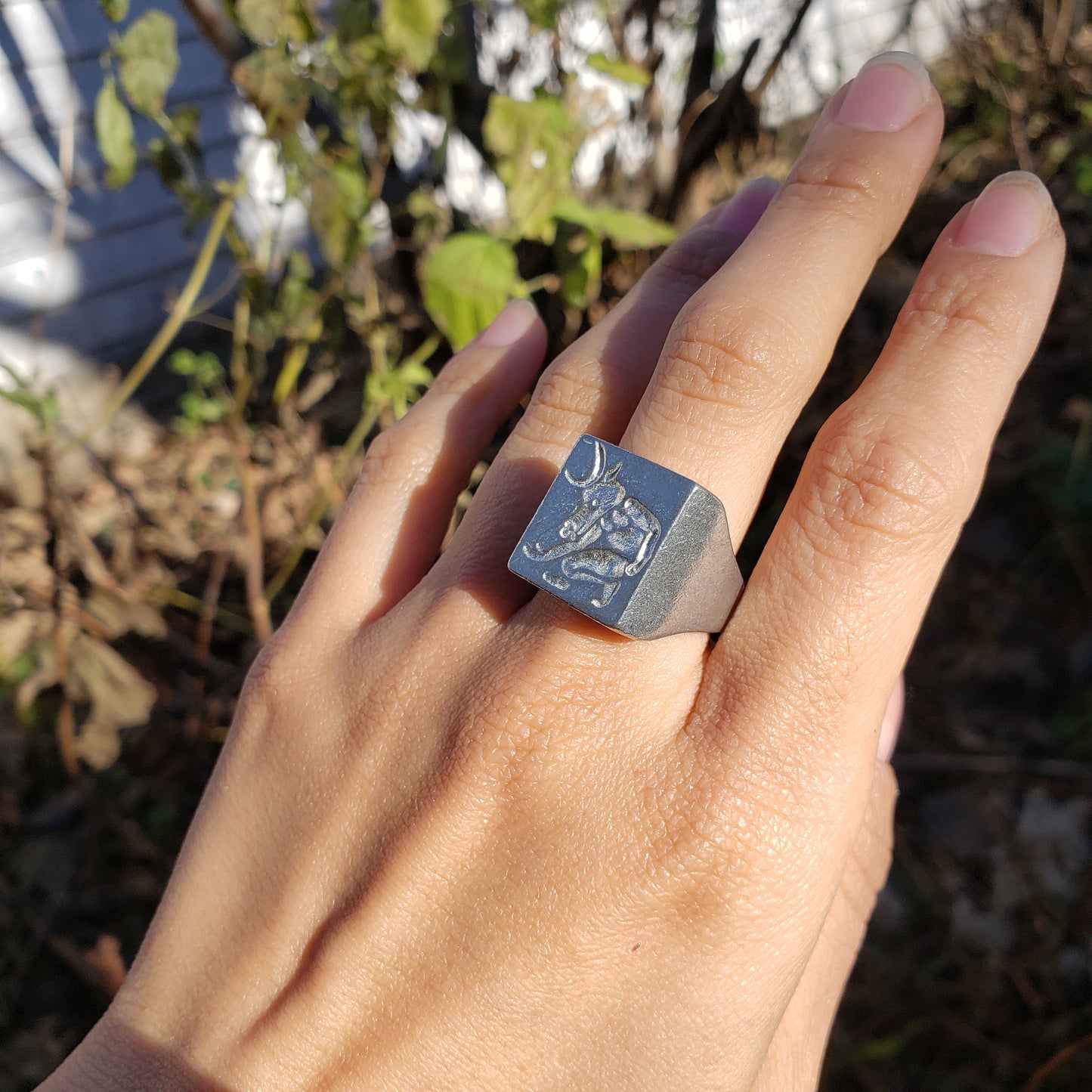 Minotaur wax seal signet ring