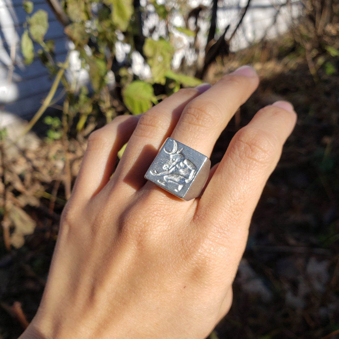 Minotaur wax seal signet ring