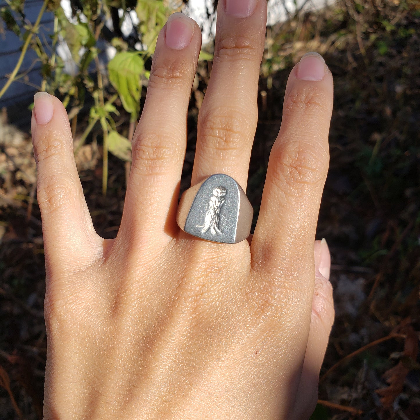 Hidden owl wax seal signet ring