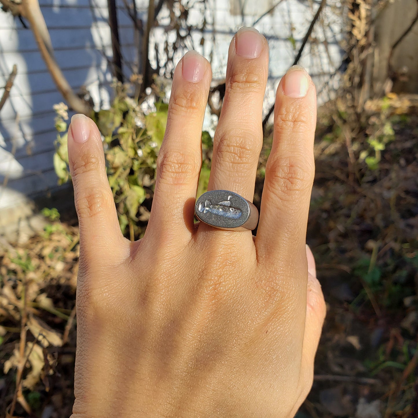 Submarine wax seal signet ring