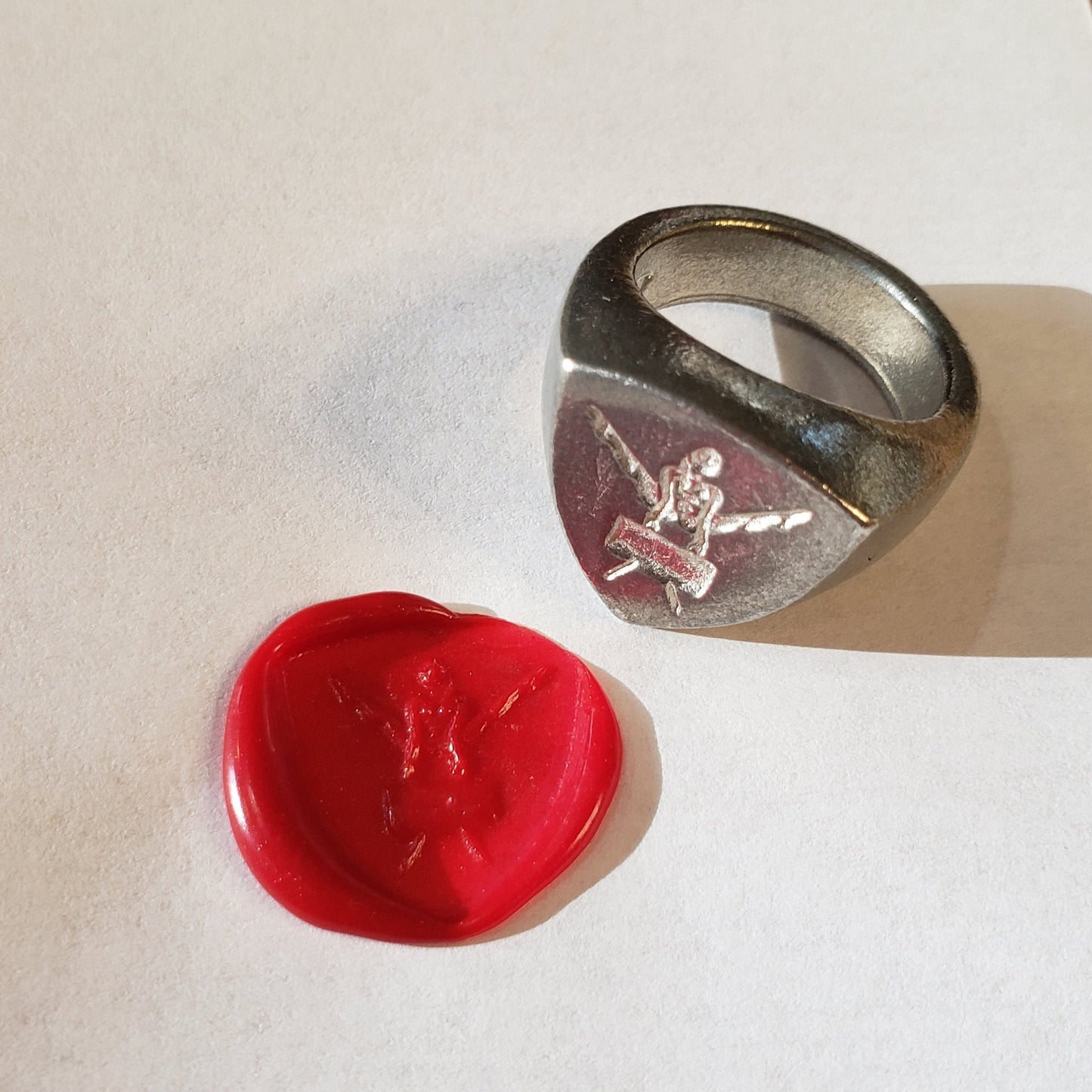 Pommel horse wax seal signet ring