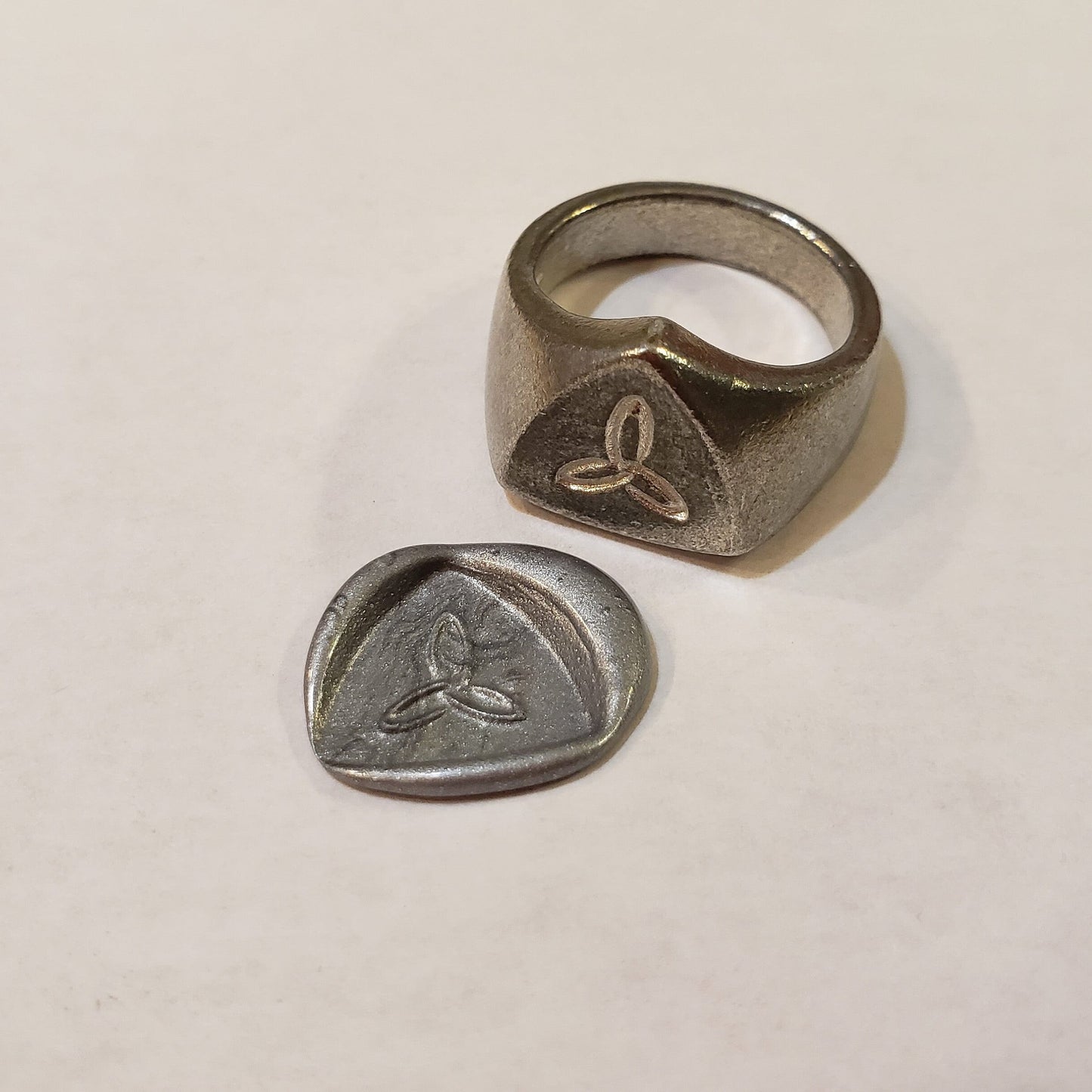 Triquetra wax seal signet ring