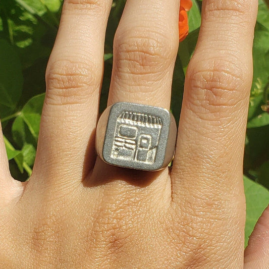 Grocery shop wax seal signet ring