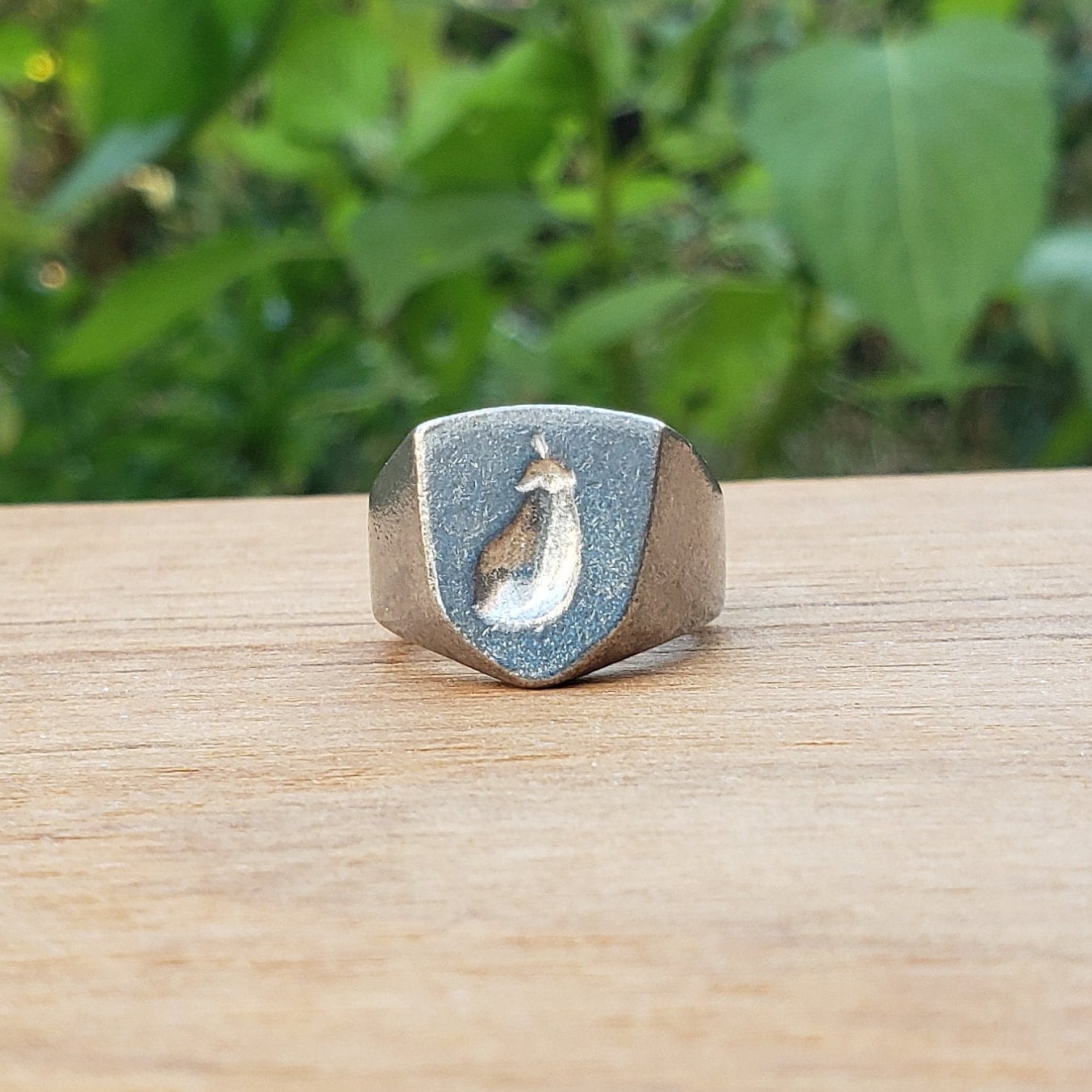 Eggplant wax seal signet ring