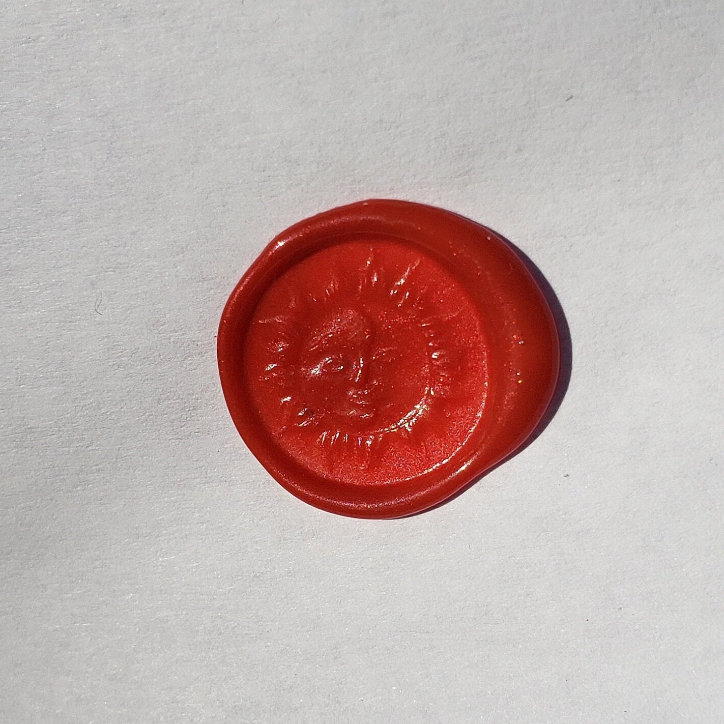 sun and moon face wax seal signet ring