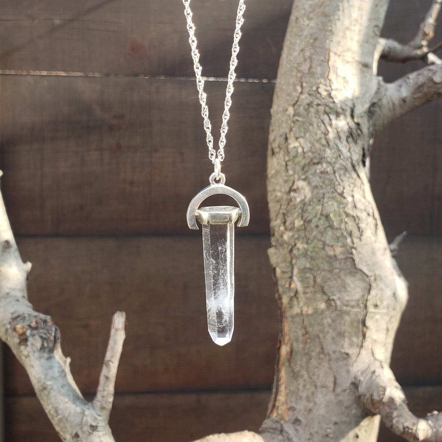 Sator Square Quartz crystal tower pendant