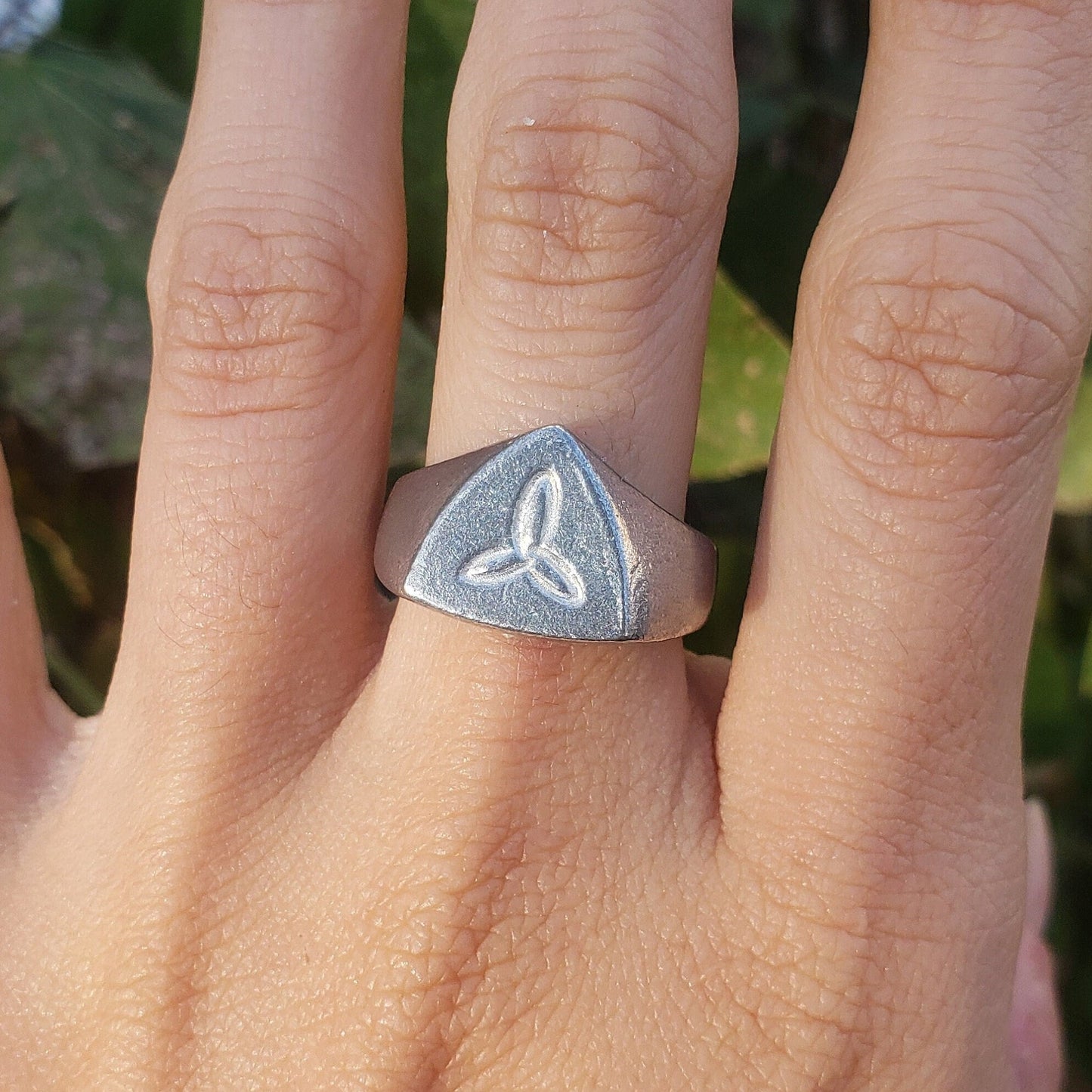 Triquetra wax seal signet ring